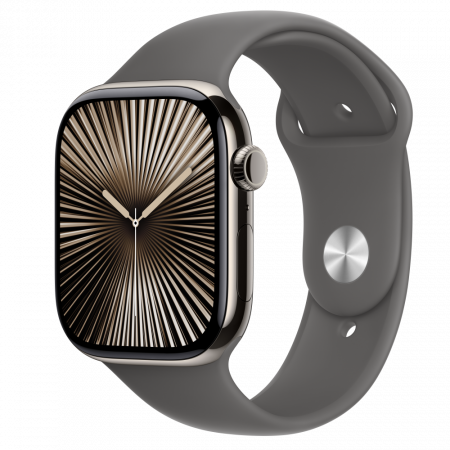 Apple Watch S10 Cellular 46mm Natural Titanium Case with Stone Grey Sport Band - M/L [0]