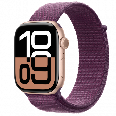 Apple Watch S10 Cellular 46mm Rose Gold Alu Case with Plum Sport Loop [0]