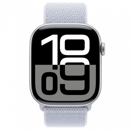 Apple Watch S10 Cellular 46mm Silver Alu Case with Blue Cloud Sport Loop [1]