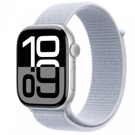 Apple Watch S10 Cellular 46mm Silver Alu Case with Blue Cloud Sport Loop [0]