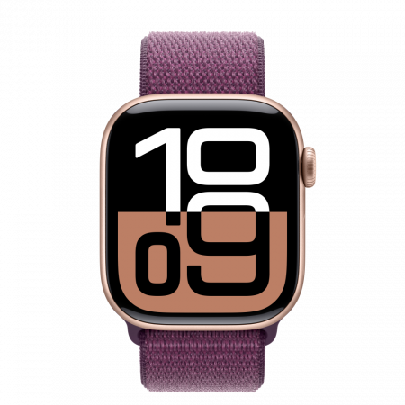 Apple Watch S10 GPS 42mm Rose Gold Alu Case with Plum Sport Loop [2]