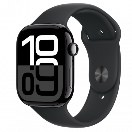 Apple Watch S10 GPS 46mm Jet Black Alu Case with Black Sport Band - S/M [0]