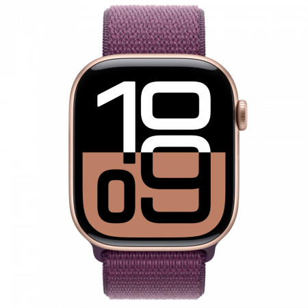 Apple Watch S10 GPS 46mm Rose Gold Alu Case with Plum Sport Loop [2]
