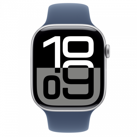 Apple Watch S10 GPS 46mm Silver Alu Case with Denim Sport Band - M/L [1]