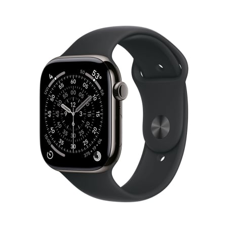 Smart Watch - Apple Watch S11 Cellular 42mm Slate Titanium Case with Black Sport Band - M/L