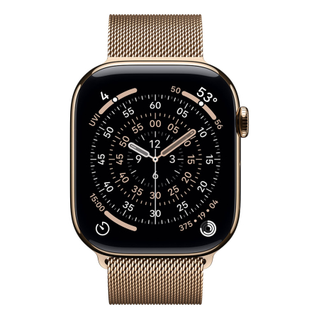 Apple Watch S11 Cellular 46mm Gold Titanium Case with Gold Milanese Loop - M/L [2]