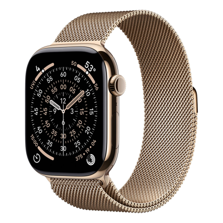 Laptop, Tablete & Telefoane - Apple Watch S11 Cellular 46mm Gold Titanium Case with Gold Milanese Loop - S/M