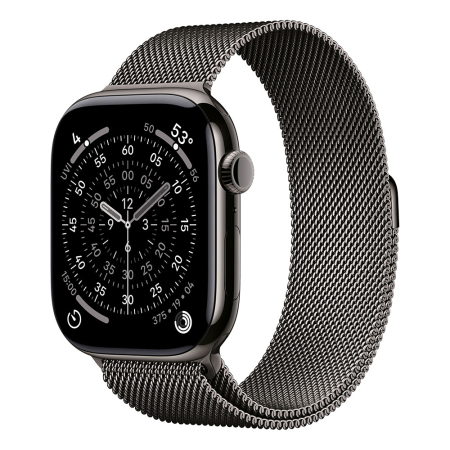 Smart Watch - Apple Watch S11 Cellular 46mm Slate Titanium Case with Slate Milanese Loop - M/L