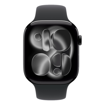 Apple Watch S11 GPS 46mm Jet Black Aluminium Case with Black Sport Band - S/M [2]