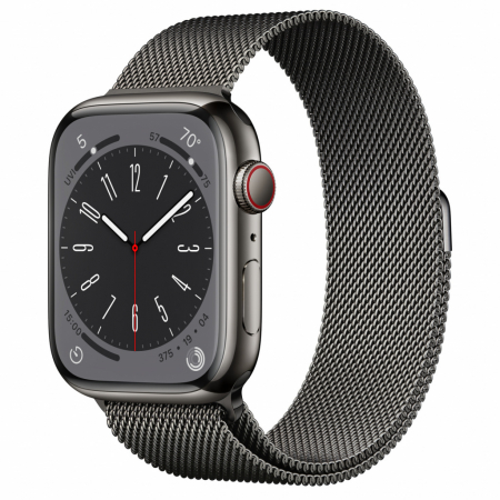 Apple Watch S8 Cellular 45mm Graphite Stainless Steel Case with Graphite Milanese Loop [0]