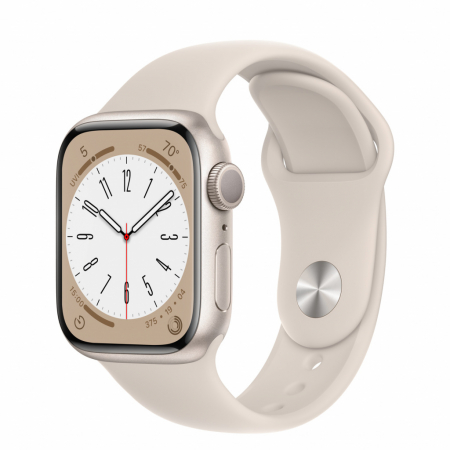Apple Watch S8 GPS 41mm Starlight Aluminium Case with Starlight Sport Band - Regular [0]