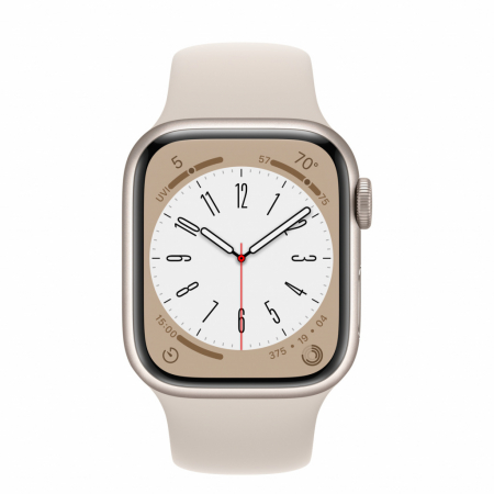Apple Watch S8 GPS 41mm Starlight Aluminium Case with Starlight Sport Band - Regular [1]