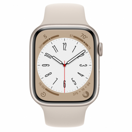 Apple Watch S8 GPS 45mm Starlight Aluminium Case with Starlight Sport Band - Regular [1]