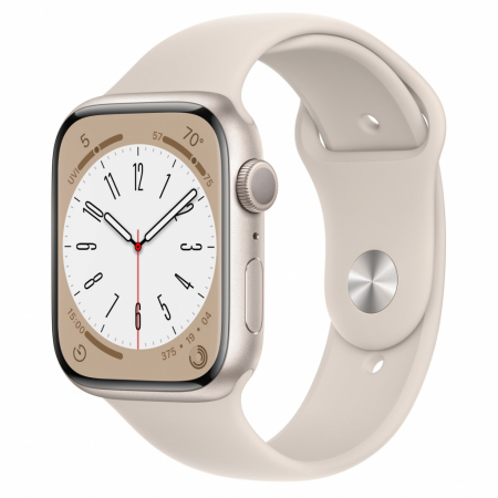 Apple Watch S8 GPS 45mm Starlight Aluminium Case with Starlight Sport Band - Regular [0]