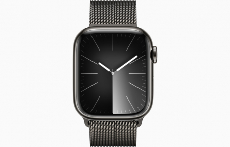 Apple Watch S9 Cellular 41mm Graphite Stainless Steel Case w Graphite Milanese Loop [1]