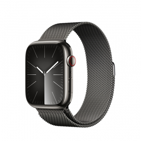 Apple Watch S9 Cellular 41mm Graphite Stainless Steel Case w Graphite Milanese Loop [0]