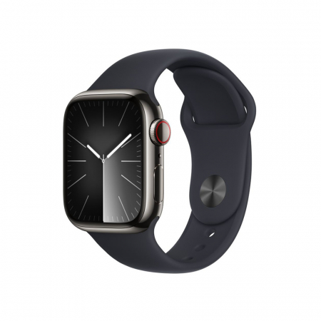 Apple Watch S9 Cellular 41mm Graphite Stainless Steel Case w Midnight Sport Band - M/L [0]