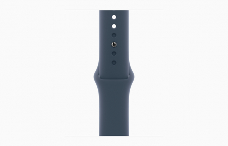 Apple Watch S9 Cellular 41mm Silver Stainless Steel Case w Storm Blue Sport Band - S/M [2]