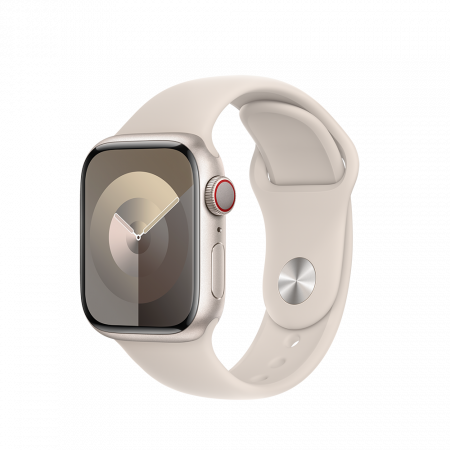 Apple Watch S9 Cellular 41mm Starlight Alu Case w Starlight Sport Band - S/M [0]