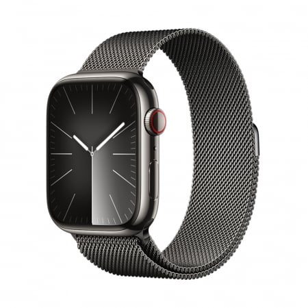 Apple Watch S9 Cellular 45mm Graphite Stainless Steel Case w Graphite Milanese Loop [0]