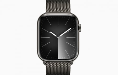 Apple Watch S9 Cellular 45mm Graphite Stainless Steel Case w Graphite Milanese Loop [1]