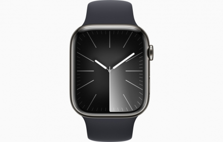 Apple Watch S9 Cellular 45mm Graphite Stainless Steel Case w Midnight Sport Band - M/L [1]