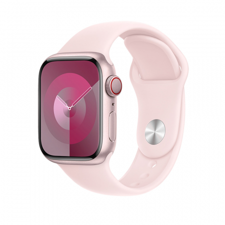 Apple Watch S9 Cellular 45mm Pink Alu Case w Light Pink Sport Band - M/L [0]