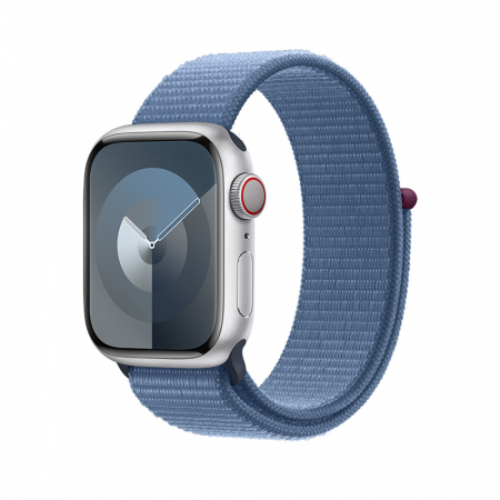 Apple Watch S9 Cellular 45mm Silver Alu Case w Winter Blue Sport Loop [0]