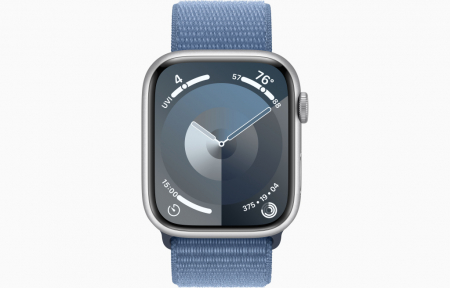 Apple Watch S9 Cellular 45mm Silver Alu Case w Winter Blue Sport Loop [1]