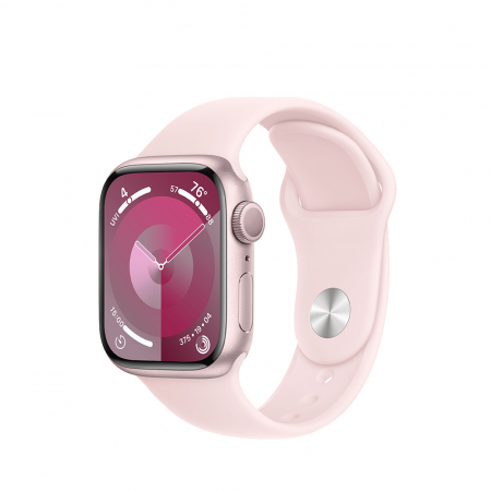 Apple Watch S9 GPS 41mm Pink Alu Case w Light Pink Sport Band - M/L [0]