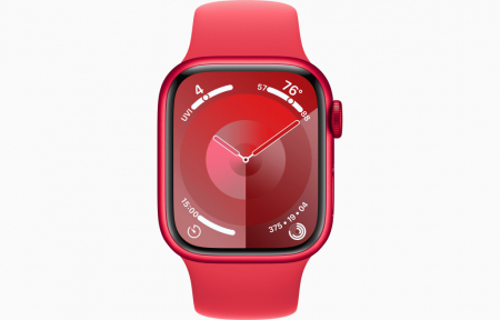 Apple Watch S9 GPS 41mm RED Alu Case w RED Sport Band - M/L [1]
