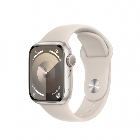 Apple Watch S9 GPS 41mm Starlight Alu Case w Starlight Sport Band - M/L [0]
