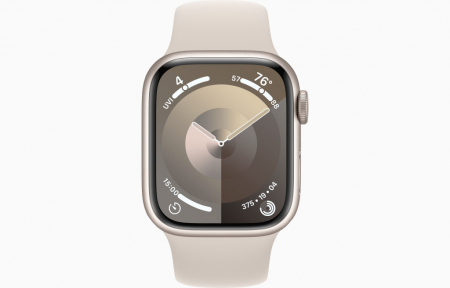 Apple Watch S9 GPS 41mm Starlight Alu Case w Starlight Sport Band - S/M [1]