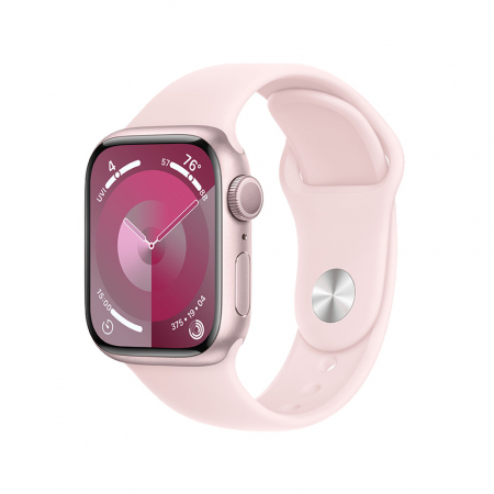 Apple Watch S9 GPS 45mm Pink Alu Case w Light Pink Sport Band - S/M [0]
