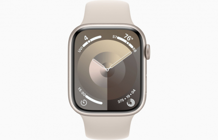 Apple Watch S9 GPS 45mm Starlight Alu Case w Starlight Sport Band - S/M [1]