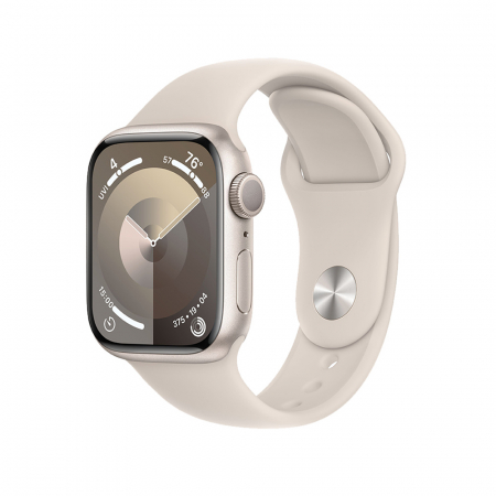 Apple Watch S9 GPS 45mm Starlight Alu Case w Starlight Sport Band - S/M [0]