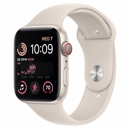 Apple Watch SE2 Cellular 44mm Starlight Aluminium Case with Starlight Sport Band - Regular [0]