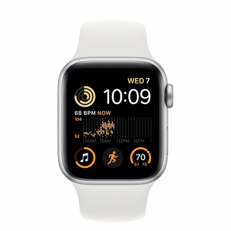 Apple Watch SE2 GPS 40mm Silver Aluminium Case with White Sport Band - Regular [1]