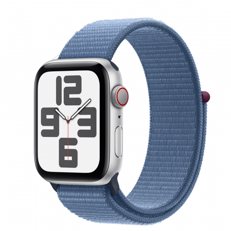 Apple Watch SE2 v2 Cellular 44mm Silver Alu Case w Winter Blue Sport Loop [0]