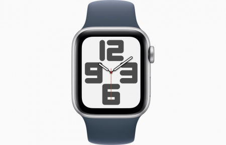 Apple Watch SE2 v2 GPS 40mm Silver Alu Case w Storm Blue Sport Band - M/L [1]