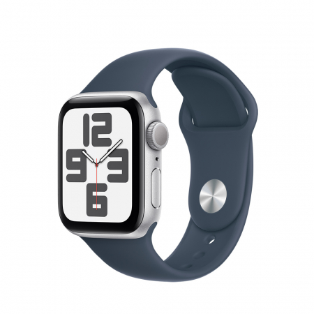 Apple Watch SE2 v2 GPS 40mm Silver Alu Case w Storm Blue Sport Band - M/L [0]