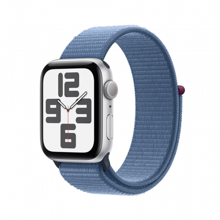 Apple Watch SE2 v2 GPS 44mm Silver Alu Case w Winter Blue Sport Loop [0]