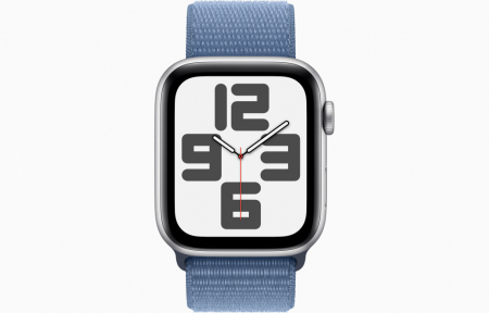 Apple Watch SE2 v2 GPS 44mm Silver Alu Case w Winter Blue Sport Loop [1]