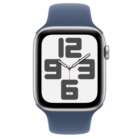 Apple Watch SE2 v3 Cellular 44mm Silver Alu Case with Denim Sport Band - M/L [2]