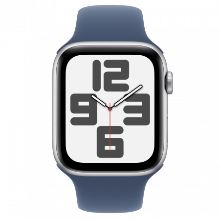Apple Watch SE2 v3 Cellular 44mm Silver Alu Case with Denim Sport Band - S/M [1]
