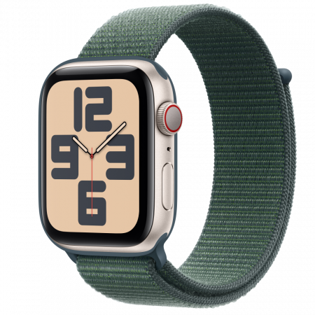 Apple Watch SE2 v3 Cellular 44mm Starlight Alu Case with Lake Green Sport Loop [0]