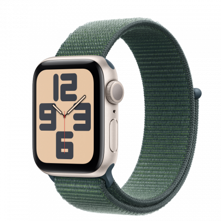 Smart Watch - Apple Watch SE2 v3 GPS 40mm Starlight Alu Case with Lake Green Sport Loop