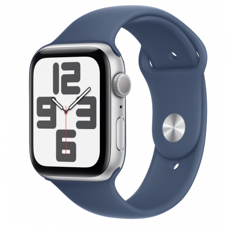 Smart Watch - Apple Watch SE2 v3 GPS 44mm Silver Alu Case with Denim Sport Band - M/L