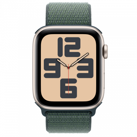 Apple Watch SE2 v3 GPS 44mm Starlight Alu Case with Lake Green Sport Loop [2]