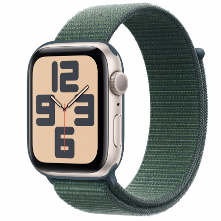 Apple Watch SE2 v3 GPS 44mm Starlight Alu Case with Lake Green Sport Loop [0]